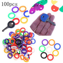 100 piezas huecas multicolor de goma suave para llaves, cubiertas para llaves, Topper, llavero 2024 - compra barato