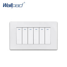 6 Gang 2 Way Wallpad Luxury White PC Panel Wall Light Switch Rocker Switch 16A AC110~250V 2024 - buy cheap