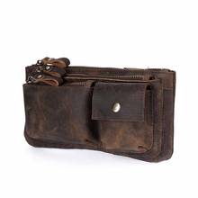 New Quality Leather men Casual Fashion Travel Waist Belt Bag Chest Pack Sling Bag Design Phone Cigarette Case Pouch Male 2024 - buy cheap