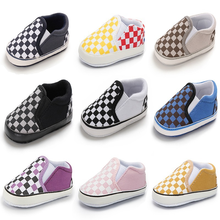 Baby Shoes Classical Checkered Toddler First Walker Newborn Baby Boy Girl Shoes Soft Sole Cotton Casual Sports Infant Crib Shoes 2024 - купить недорого