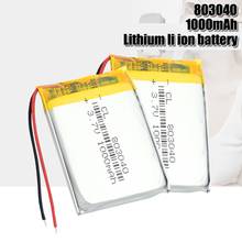 Bateria recarregável de polímero de lítio, 3.7v 1000mah linha 803040 para mp4 mp5 gps psp 2024 - compre barato