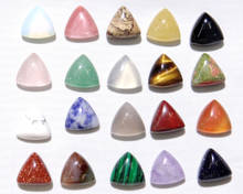 Piedras turquesas naturales de 10mm, cristal de cuarzo, Ojo de Tigre, cuentas de cabujón triangulares para hacer joyas, accesorios para collares, 50 Uds. 2024 - compra barato