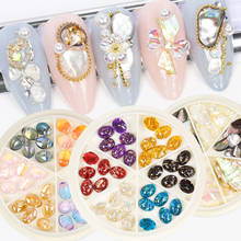 Diamantes de imitación para uñas, 6 colores/rueda, lámina ámbar, concha de mar, fragmentos 3D, accesorios para decoración de uñas 2024 - compra barato