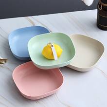 Household Wheat Straw Unbreakable Fruit Salad Bowl Candy Color Snacks Fruit Bones Plate Square Salad Bowl Kitchen Tableware 2024 - buy cheap