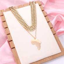 Africa Profile Map Pendant Necklaces Gold Color Outline African Maps Jewelry Ethiopian Nigeria Ghana Congo Ethnic 2024 - buy cheap
