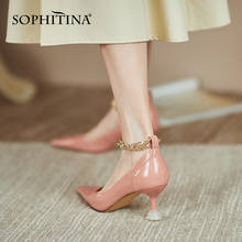 SOPHITINA-zapatos de tacón fino para mujer, calzado de tacón fino, estilo Sexy, punta estrecha, con correa de cadena, para primavera, FO19 2024 - compra barato
