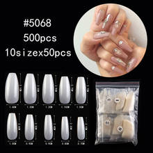 500Pcs Professional Fake Nail Tips New Full Cover Ballerina Nails Natural Clear Press on Nails Acrylic Art Manicure Wholesale 2024 - buy cheap