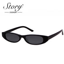 STORY Vintage Retro Small Cat Eye Sunglasses 2018 Sexy Skinny Slim Frame Ovall Sun Glasses Eyewear Black Femal Glasses UV400 2024 - buy cheap