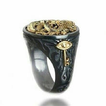 Anillos clásicos de oro y dragón negro para hombres, joyería de Circonia cúbica, Estilo Vintage Punk, ideal para Dedo de calle, regalo para niños, accesorios de joyería de Hip Hop 2024 - compra barato