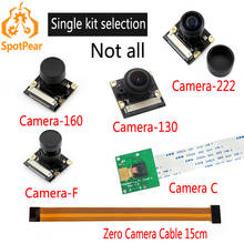 Câmera raspberry pi zero com cabo, câmera 130/160/222 graus, olho de peixe, noite ou versão dia 2024 - compre barato