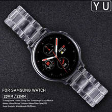 Pulseira para relógios samsung galaxy, transparente, para samsung galaxy watch 46mm, 42mm, active 2, 44mm, 40mm, gear sport/s3, faixas de 20/22mm 2024 - compre barato
