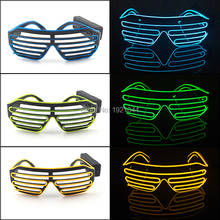 Fashion Rave Neon Glasses EL Wire Shutter Shape Glasses with 3V Steady on Flashing Inverter LED Glasses Glow Party Supplies 2024 - buy cheap