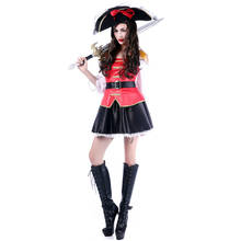New Cosplay Halloween Adult Women's Red and Black Pirate Dress Fancy Dress Party Stage Performance Costume Party 2024 - buy cheap