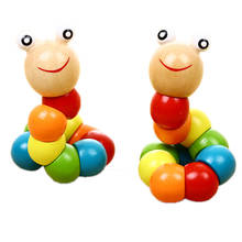 Красочные деревянные червь Дети Обучающие дидактические детские развивающие игрушки пальчики игра Детские Монтессори подарочные Пазлы 2024 - купить недорого