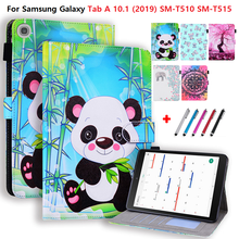 Capa carteira para tablet bambu panda e urso, para samsung tab a 10 1 2019 capa t510 t515 2024 - compre barato