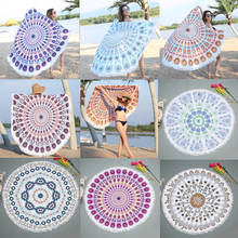 Mandala Round Beach Towel With Tassel Yoga Mat Bedspread Tapestry Blanket Absorbent Microfiber Tapestries 2024 - buy cheap
