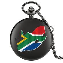 ZA RSA SA Mapa de Sudáfrica bandera de la República de África RSA Pretoria Ciudad del Cabo Mandela decoración de cuarzo reloj de bolsillo Cadena de joyería 2024 - compra barato