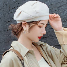 Hot Women Wool beret For Elegant lady Winter Female Cotton Hats Plaid Vintage Octagonal Casual boina Autumn girl Cap 2024 - buy cheap