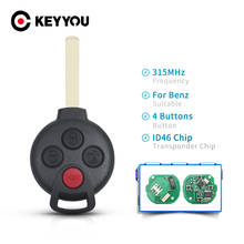 KEYYOU 5pcs For Benz 3+1 4 Buttons 315Mhz Car Remote Key For Mercedes-Benz Smart Fortwo 451 2007 - 2013 ID46 Chip Uncut Shell 2024 - buy cheap