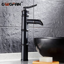 Grifos de cascada clásicos y Retro para baño, grifos negros creativos con forma de bambú, grifos de fregadero para inodoro, mezclador de un solo Mango, FES-9051 2024 - compra barato