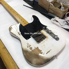 Factory customized old relic electric guitar, white paint, ASH wood, handmade vintage, postage 2024 - buy cheap