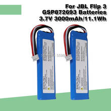 3.7v 3000mah/11.1wh gsp872693 bateria para jbl flip 3 flip3 jblflip3 bateria de alta capacidade 2024 - compre barato