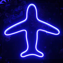 Sinal de luz neon em led, avião personalizado, fundo para festa, casamento, janela, parede, decoração, bar, quarto 2024 - compre barato