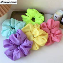 Candy Colors Oversized Scrunchies Rubber Hair Ties Elastic Hair Bands Ponytail Holder Chiffon Scrunchies Women Hair Accessories 2024 - buy cheap