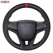 Black Genuine Leather Suede Car Steering Wheel Cover For Chevrolet Cruze 2008-2015 Aveo 2010-2015 Orlando 2009-2015 2024 - buy cheap