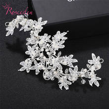 Rhinestone Flower Wedding Hair Jewelry Headband Bridal Tiara Hairband Silver Color Wedding Bride Headband Handmade RE3629 2024 - buy cheap