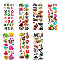7 Sheets/Pack Kids Stickers 3D Puffy Bulk Cartoon Zoo Animal Scrapbooking Stickers for Girl Boy Birthday Gift 2024 - buy cheap