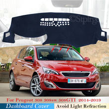 Cubierta del salpicadero, almohadilla protectora para Peugeot 308 T9 2014 ~ 2019 308 308sw 308GTI, accesorios de coche, tablero, parasol, alfombra Anti-UV 2024 - compra barato