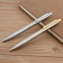 luxury quality Metal Silver piece office Writing Ballpoint Pen men stainless steel PEN Business Office school supplies 2024 - buy cheap