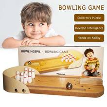 children's Wooden Mini Desktop Bowling Game Toy Set Fun Indoor Parent-Child Interactive Interactive Table Game House Sport Game 2024 - buy cheap