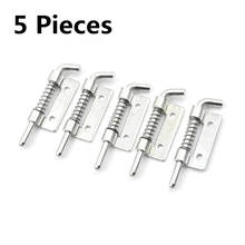 5pcs Spring Loaded Metal Security Barrel Bolt Latch Silver Tone Spring Latches Door Cabinet Hinges Hardware 5.3 X 1.7cm 2024 - buy cheap