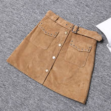 Tao Ting Li Na New Fashion Genuine Real Sheep Leather Skirt J16 2024 - buy cheap
