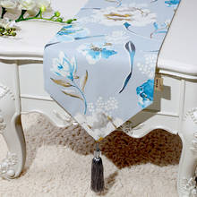 New modern table runner birds and floral print bed runner table cloth for wedding party home hotel decoration home textile 2024 - buy cheap