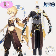 COFUN New Game Genshin Impact Traveler Aether Cosplay Costume Battle Suit Full Set Halloween Carnival Party Costumes Unisex 2024 - buy cheap