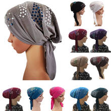 Muslim Under Scarf Bone Bonnet Women Inner Cap Rhinestone Hijab Underscarf Indian Cancer Chemo Cap Islamic Scarf Hair Loss Hat 2024 - buy cheap