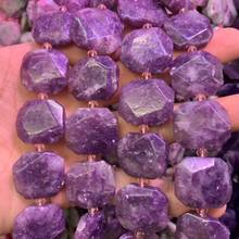 natural lepidolite stone beads natural gem stone beads DIY loose beads for jewelry making strand 15" wholesale 2024 - buy cheap