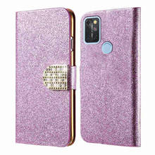 Capa de couro com glitter e diamantes para umidigi, estojo flip para carumi casa umidigi a9 pro a9pro mujer, novo, 2021 2024 - compre barato