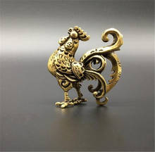 Copper Statue Collectable Chinese Brass Carved Zodiac Animal Chicken Cock Exquisite Small Statues 2024 - buy cheap