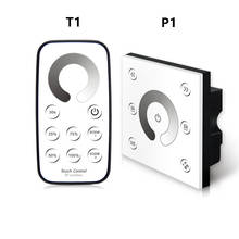 Painel de controle para embutir p1 + t1., controle remoto sem fio t1 para fita led de cor única com intensidade de brilho e sensor de toque. 2024 - compre barato
