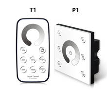Светодиодная лента DC12V-24V P1 + T1, Одноцветный диммер яркости, контроллер сенсорной панели с радиочастотным беспроводным сенсорным пультом дистанционного управления для светодиодной ленты 2024 - купить недорого