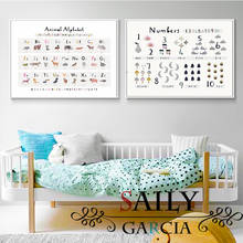 Nursery Canvas Print Educational Painting Boys and Girls Room Animal Alphabet Learning Letters Posters Wall Art Decor Pictures 2024 - buy cheap
