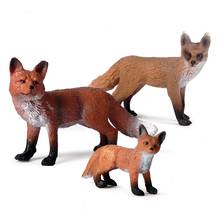 Wild Mammal Fox Animal models Toy plastic vixen Fox cubs Animal figures Gift For Kids figurine dolls Bedroom Decoration 2024 - buy cheap