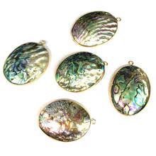 Wholesale Natural Mother of Pearl Colorful Abalone Shell Pendant Charms for Jewelry Making DIY Necklace Accessory 30x60-30x70mm 2024 - buy cheap