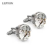 Caliente reloj movimiento gemelos Bienes inmuebles Steampunk engranajes mecanismo de reloj gemelos Lepton de joyería para hombre gemelos Relojes gemelos 2024 - compra barato