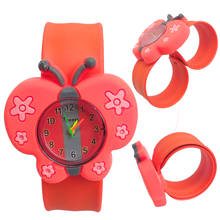 Мультяшные 3D часы с бабочками детские подарки для мальчиков и девочек Студенческая часовая лента потрепанный браслет Детские часы для ребенка подарок на день рождения 2024 - купить недорого