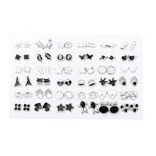 36Pairs/Set Mix Style Women Enamel Acrylic Small Stud Earrings Set Girl Child Heart Star Animal Flower Bowknot Earring Jewelry 2024 - buy cheap